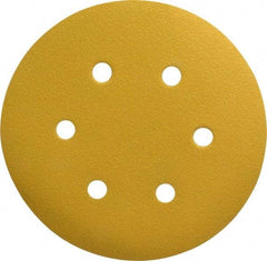 Made in USA - 6" Diam, 100 Grit, Aluminum Oxide Hook & Loop Disc - Fine Grade, Coated, C Weight Paper Backing, - Americas Industrial Supply