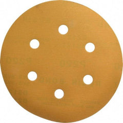 Made in USA - 6" Diam, 220 Grit, Aluminum Oxide Hook & Loop Disc - Very Fine Grade, Coated, C Weight Paper Backing, - Americas Industrial Supply