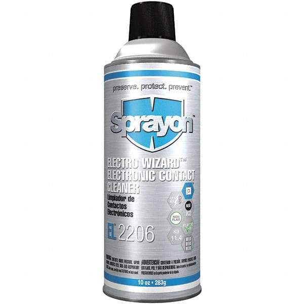 Sprayon - 10 Ounce Aerosol Electrical Grade Cleaner/Degreaser - 12,500 Volt Dielectric Strength, Flammable, Plastic Safe - Americas Industrial Supply