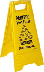 NMC - No Entry, 10-3/4" Wide x 24-5/8" High, Plastic Floor Sign - A-Frame, Black on Yellow, For Security & Admittance - Americas Industrial Supply