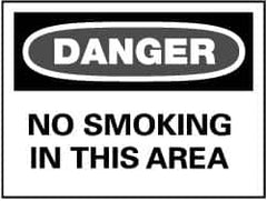 NMC - "Danger - No Smoking in This Area", 7" Long x 10" Wide, Rigid Plastic Safety Sign - Rectangle, 0.05" Thick, Use for Accident Prevention - Americas Industrial Supply