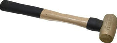 American Hammer - 1-1/2 Lb Head 1-3/8" Face Brass Head Hammer - 12" OAL, Wood Handle - Americas Industrial Supply