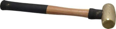 American Hammer - 3 Lb Head 1-1/2" Face Brass Head Hammer - 15" OAL, Wood Handle - Americas Industrial Supply