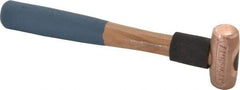 American Hammer - 1/2 Lb Head 1" Face Bronze Nonmarring Hammer - 10" OAL, Wood Handle - Americas Industrial Supply