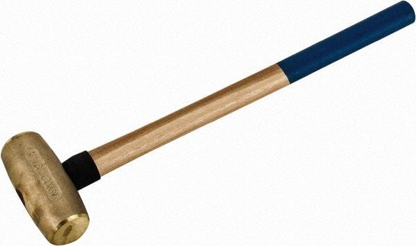 American Hammer - 10 Lb Head 2" Face Bronze Nonmarring Hammer - 26" OAL, Wood Handle - Americas Industrial Supply