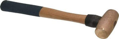 American Hammer - 2 Lb Head 1-3/8" Face Bronze Nonmarring Hammer - 13" OAL, Wood Handle - Americas Industrial Supply