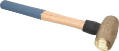 American Hammer - 4 Lb Head 1-5/8" Face Bronze Nonmarring Hammer - 16" OAL, Wood Handle - Americas Industrial Supply