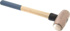 American Hammer - 5 Lb Head 1-3/4" Face Bronze Nonmarring Hammer - 16" OAL, Wood Handle - Americas Industrial Supply