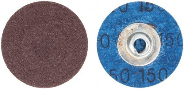 Tru-Maxx - 1-1/2" Disc Diam, 150 Grit, Aluminum Oxide Quick Change Disc - Type S Attaching System, Coated, Brown, Very Fine Grade, 30,000 RPM - Americas Industrial Supply