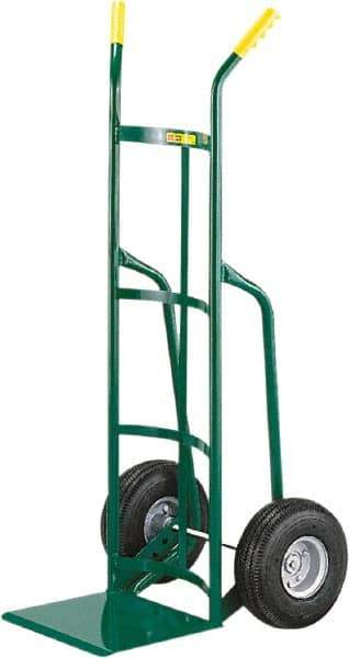 Little Giant - 800 Lb Capacity 49" OAH Hand Truck - 12 x 14" Base Plate, Dual Handle, Steel, Full Pneumatic Wheels - Americas Industrial Supply