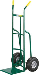 Little Giant - 800 Lb Capacity 49" OAH Hand Truck - 12 x 14" Base Plate, Dual Handle, Steel, Full Pneumatic Wheels - Americas Industrial Supply