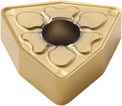 Seco - WNMG332 MF4 Grade CP500 Carbide Turning Insert - TiAlN/TiN Finish, 80° Trigon, 3/8" Inscr Circle, 3/16" Thick, 1/32" Corner Radius - Americas Industrial Supply