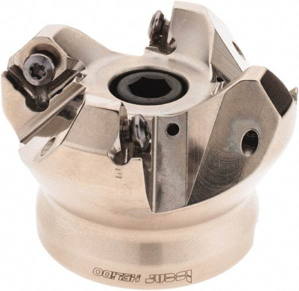 Iscar - 2" Cut Diam, 3/4" Arbor Hole, 0.138" Max Depth of Cut, 45° Indexable Chamfer & Angle Face Mill - 4 Inserts, ONHU 0505\xB6OXMT 0507\xB6S845 SN.U 1305 Insert, Right Hand Cut, 4 Flutes, Series Helido - Americas Industrial Supply