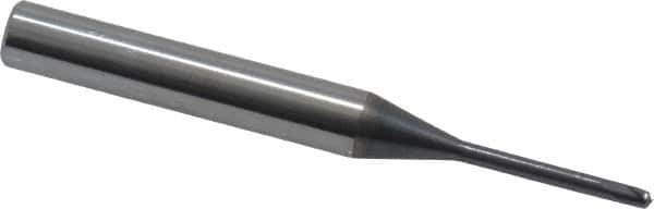 Accupro - 2mm, 2 Flute, Single End, Solid Carbide, 0.2mm Corner Radius End Mill - 57mm OAL, 30° Helix, Right Hand Flute, 2mm LOC, Right Hand Cut, 15mm Extended Reach - Americas Industrial Supply