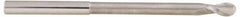 Accupro - 3/4" Diam, 1-1/2" LOC, 2 Flute Solid Carbide Ball End Mill - Uncoated, Single End, 6" OAL, 3/4" Shank Diam, Spiral Flute - Americas Industrial Supply