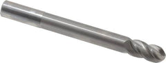 Accupro - 5/8" Diam, 1-1/4" LOC, 4 Flute Solid Carbide Ball End Mill - Uncoated, Single End, 6" OAL, 5/8" Shank Diam, Spiral Flute - Americas Industrial Supply