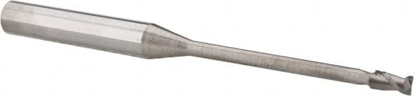 Accupro - 3mm, 8mm LOC, 6mm Shank Diam, 75mm OAL, 2 Flute, Solid Carbide Square End Mill - Single End, Uncoated, Spiral Flute, 40° Helix, Centercutting, Right Hand Cut, Right Hand Flute - Americas Industrial Supply