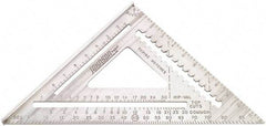 Johnson Level & Tool - 12" Blade Length x 12" Base Length, Powder Coated Finish, Aluminum Rafter Square - 1/4" Graduation - Americas Industrial Supply