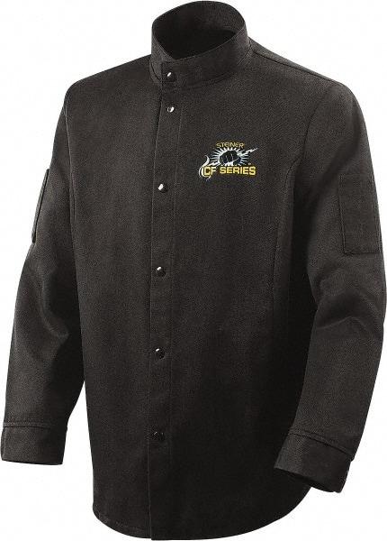 Steiner - Size M Welding & Flame Resistant/Retardant Jacket - Black, Carbonized Fiber, Snaps Closure, 40 to 42" Chest - Americas Industrial Supply