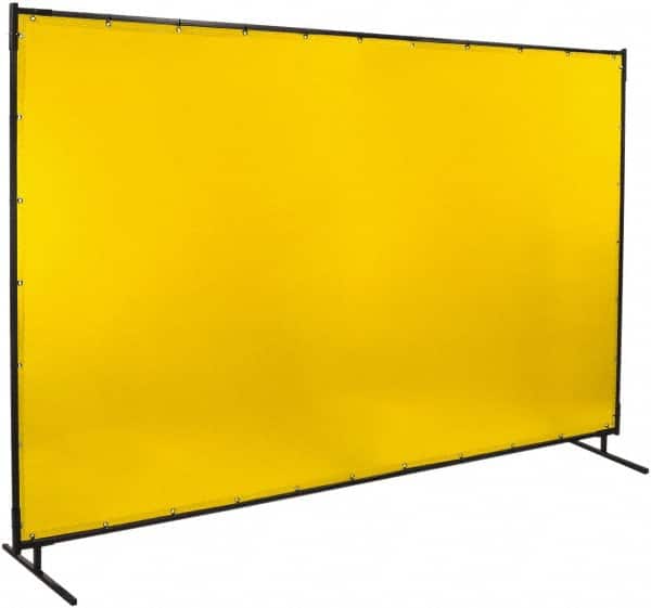 Steiner - 10 Ft. Wide x 6 Ft. High x 3/4 Inch Thick, 14 mil Thick Transparent Vinyl Portable Welding Screen Kit - Yellow - Americas Industrial Supply