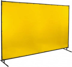 Steiner - 10 Ft. Wide x 6 Ft. High x 3/4 Inch Thick, 14 mil Thick Transparent Vinyl Portable Welding Screen Kit - Yellow - Americas Industrial Supply