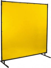 Steiner - 6 Ft. Wide x 6 Ft. High x 1 Inch Thick, 14 mil Thick Transparent Vinyl Portable Welding Screen Kit - Yellow - Americas Industrial Supply