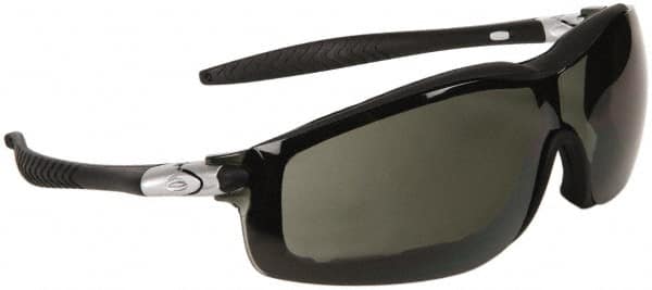 MCR Safety - Size Universal, Gray Polycarbonate Anti-Fog & Scratch Resistant Lens, Hybrid Safety Glasses/Goggles - Indirect Vent, Black Nylon Frame - Americas Industrial Supply