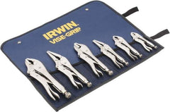 Irwin - 6 Piece Locking Plier Set - Comes in Tool Roll - Americas Industrial Supply