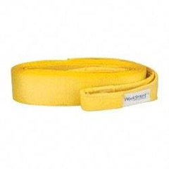 Value Collection - 30' Long x 4" Wide, 35,000 Lb Basket Capacity, 1 Ply, Polyester Web Sling - Yellow - Americas Industrial Supply