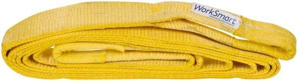 Value Collection - 20' Long x 3" Wide, 27,000 Lb Basket Capacity, 1 Ply, Polyester Web Sling - Yellow - Americas Industrial Supply