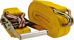Value Collection - 27' Long x 2" Wide, 10,000 Lb Basket Capacity, 1 Ply, Polyester Web Sling - Yellow - Americas Industrial Supply