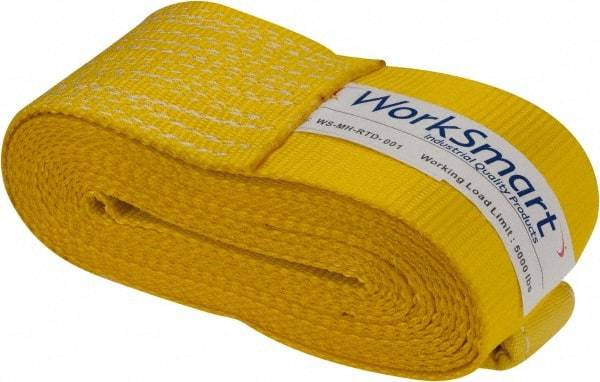 Value Collection - 27' Long x 4" Wide, 1 Ply, Polyester Web Sling - Yellow - Americas Industrial Supply