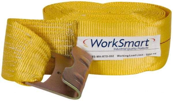 Value Collection - 27' Long x 4" Wide, 1 Ply, Polyester Web Tie Down Strap - Yellow - Americas Industrial Supply