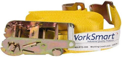 Value Collection - 27' Long x 2" Wide, 3,300 Lb Basket Capacity, 1,600 Lb Vertical Capacity, 1 Ply, Polyester Web Sling - Yellow - Americas Industrial Supply