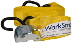 Value Collection - 15' Long x 2" Wide, 1,200 Lb Basket Capacity, 1 Ply, Polyester Web Sling - Yellow - Americas Industrial Supply