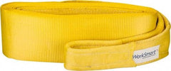 Value Collection - 30' Long x 6" Wide, 55,000 Lb Basket Capacity, 1 Ply, Polyester Web Sling - Yellow - Americas Industrial Supply