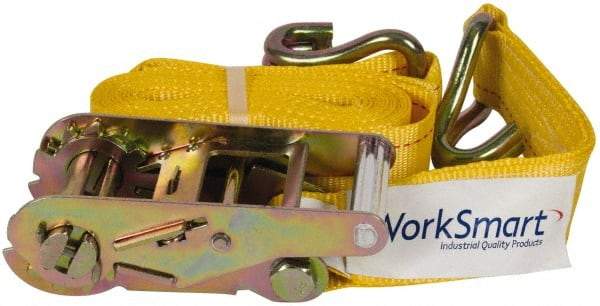 Value Collection - 25' Long x 2" Wide, 5,000 Lb Basket Capacity, 1 Ply, Polyester Web Sling - Yellow - Americas Industrial Supply