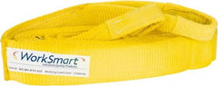 Value Collection - 30' Long x 3" Wide, 27,000 Lb Basket Capacity, 1 Ply, Polyester Web Sling - Yellow - Americas Industrial Supply