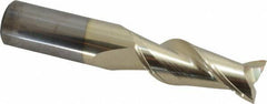 Accupro - 5/8", 1-5/8" LOC, 5/8" Shank Diam, 3-1/2" OAL, 2 Flute, Solid Carbide Square End Mill - Single End, ZrN Finish, Spiral Flute, Variable° Helix, Centercutting, Right Hand Cut, Right Hand Flute - Americas Industrial Supply