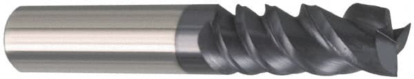 Accupro - 3/4", 1" LOC, 3/4" Shank Diam, 3" OAL, 3 Flute, Solid Carbide Square End Mill - Single End, AlTiN Finish, Spiral Flute, Variable° Helix, Centercutting, Right Hand Cut, Right Hand Flute - Americas Industrial Supply