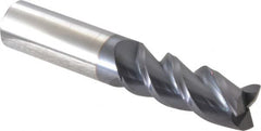 Accupro - 5/8", 1-5/8" LOC, 5/8" Shank Diam, 3-1/2" OAL, 3 Flute, Solid Carbide Square End Mill - Single End, AlTiN Finish, Spiral Flute, Variable° Helix, Centercutting, Right Hand Cut, Right Hand Flute - Americas Industrial Supply
