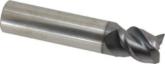 Accupro - 5/8", 3/4" LOC, 5/8" Shank Diam, 3" OAL, 3 Flute, Solid Carbide Square End Mill - Single End, AlTiN Finish, Spiral Flute, Variable° Helix, Centercutting, Right Hand Cut, Right Hand Flute - Americas Industrial Supply