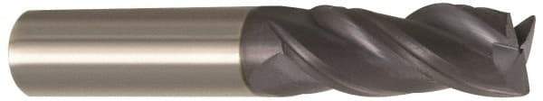 Accupro - 5/8", 3 Flute, Single End, Solid Carbide, 0.0300 - 0.0350" Corner Radius End Mill - 3" OAL, Right Hand Flute, 3/4" LOC, Right Hand Cut - Americas Industrial Supply