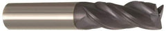 Accupro - 5/8", 3 Flute, Single End, Solid Carbide, 0.0300 - 0.0350" Corner Radius End Mill - 3" OAL, Right Hand Flute, 3/4" LOC, Right Hand Cut - Americas Industrial Supply