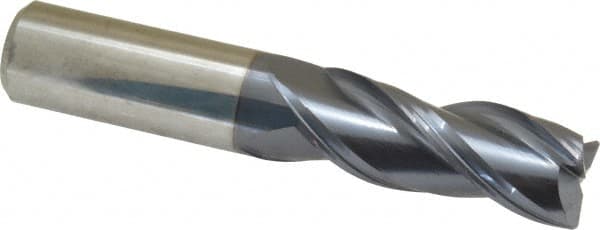 Accupro - 5/8", 3 Flute, Single End, Solid Carbide, 0.0300 - 0.0350" Corner Radius End Mill - 3-1/2" OAL, Right Hand Flute, 1-5/8" LOC, Right Hand Cut - Americas Industrial Supply