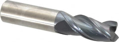 Accupro - 3/4", 3 Flute, Single End, Solid Carbide, 0.0300 - 0.0350" Corner Radius End Mill - 4" OAL, Right Hand Flute, 1-5/8" LOC, Right Hand Cut - Americas Industrial Supply