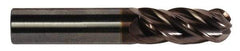 Accupro - 5/8" Diam, 1-5/8" LOC, 4 Flute Solid Carbide Ball End Mill - AlTiN Finish, Single End, 3-1/2" OAL, 5/8" Shank Diam, Spiral Flute - Americas Industrial Supply