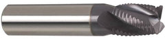 Accupro - 1" Diam, Fine Pitch, 1-1/4" LOC, 4 Flute Solid Carbide Roughing Square End Mill - AlTiN Finish, 3" OAL, 1" Shank Diam, Single End, Centercutting, 30° Helix - Americas Industrial Supply