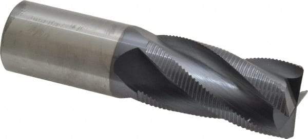 Accupro - 1" Diam, Fine Pitch, 2" LOC, 4 Flute Solid Carbide Roughing Square End Mill - AlTiN Finish, 4" OAL, 1" Shank Diam, Single End, 30° Helix - Americas Industrial Supply