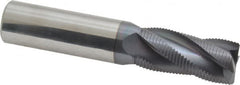 Accupro - 3/4" Diam, Fine Pitch, 1-5/8" LOC, 4 Flute Solid Carbide Roughing Square End Mill - AlTiN Finish, 4" OAL, 3/4" Shank Diam, Single End, 30° Helix - Americas Industrial Supply